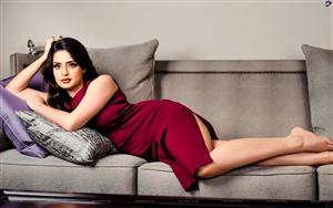 Indian actor Aarushi Sharma`s attractive shot in maroon dress